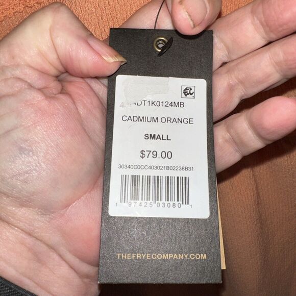 Frye Peplum Lace Trim Tank small Orange Retail $79 NWT - Picture 6 of 10